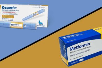 Boxes of Ozempic and metformin